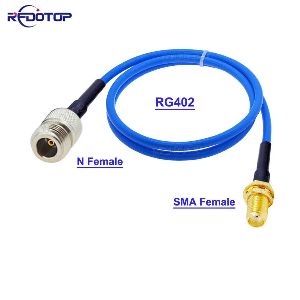 

RG-402 N Female to SMA Female Connector N to SMA Blue Semi-Felxible RG402 RF Coaxial Cable High Frequency Test Cable 50 Ohm