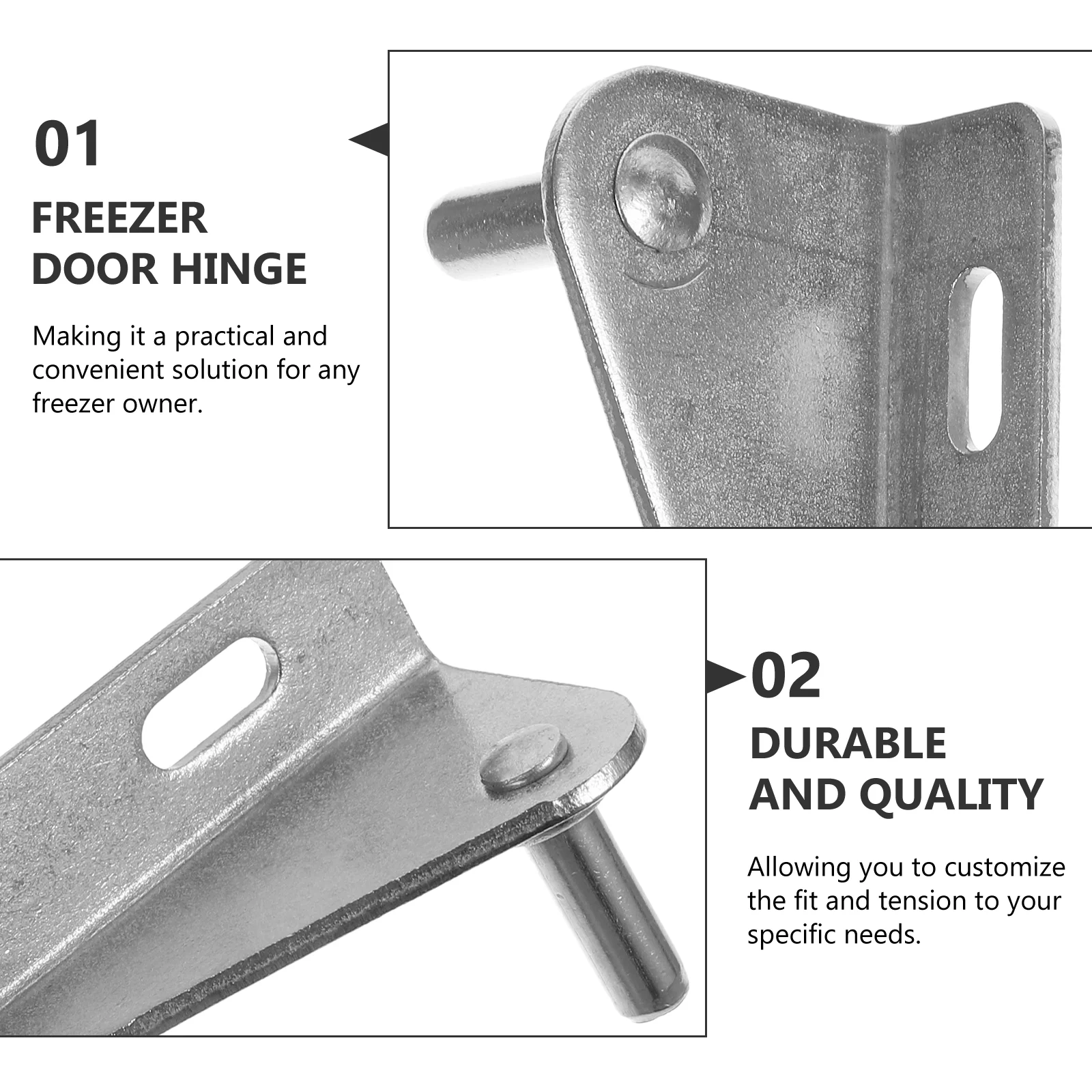 2 Pcs Freezer Door Stability Small Fridge Hinge Commercial Replaceable Hinges Smooth Professional Stainless Steel Metal