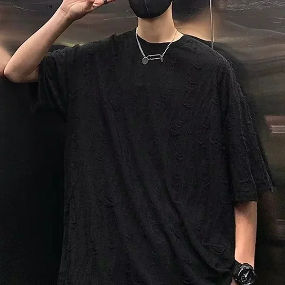 

Casual Fashion Top Men Summer T-Shirt O Neckline Polyester Fabric Slightly Stretch Vacation Wear Brand New Condition