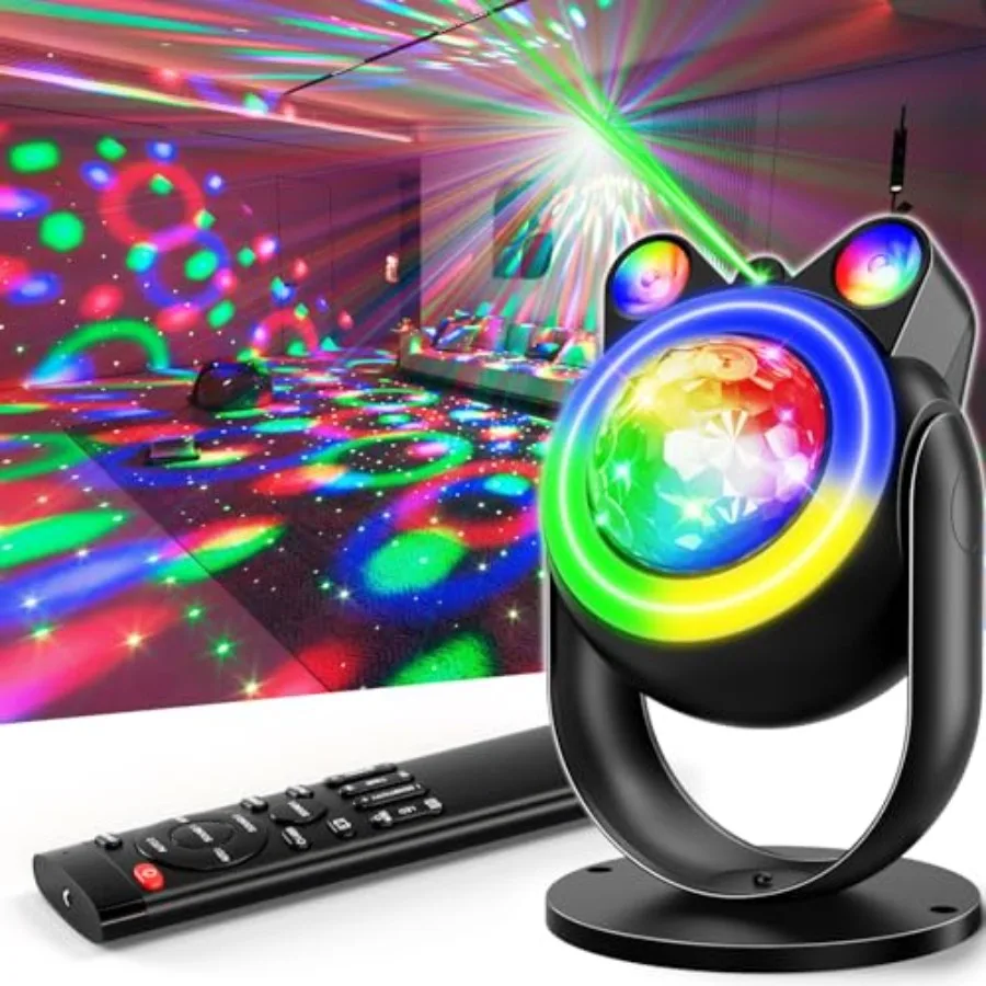 

Party Lights Disco Ball Light, Dj Disco Lights Sound Activated Led Star Projector Galaxy Light for Parties Stage Strobe Club Ba