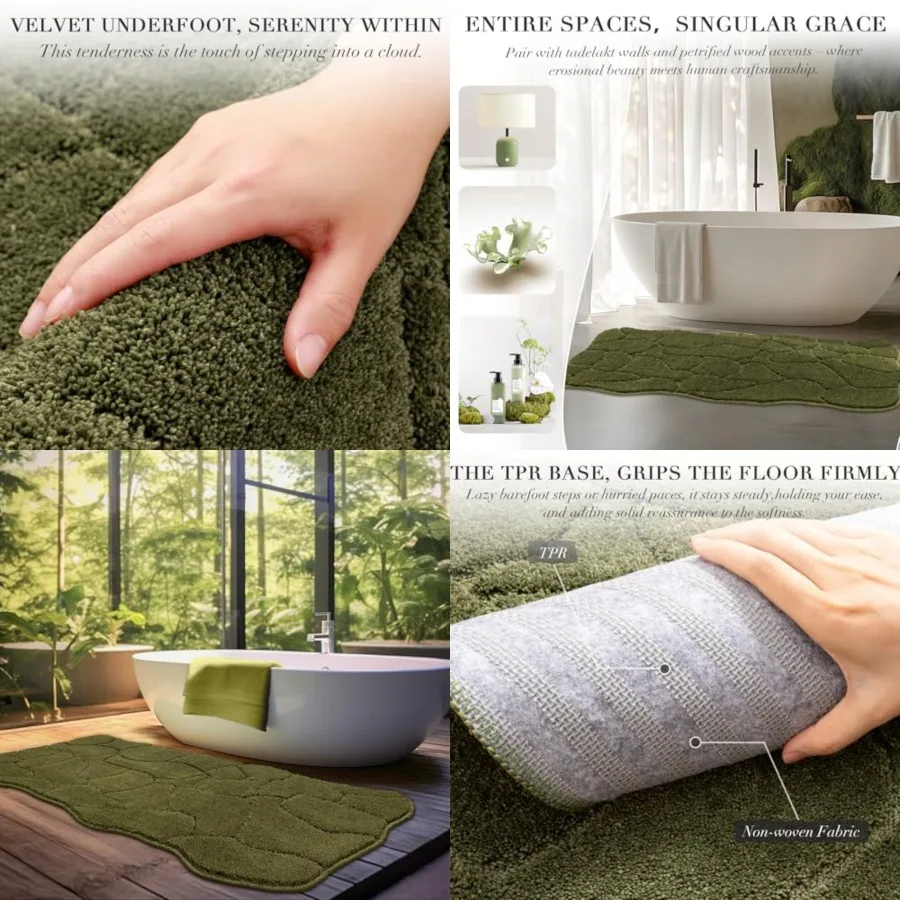 

Large Bathroom Rugs Runner, 24x59 Inch Long Bath Mats Non Slip, Soft Absorbent and Quick Dry Microfiber Bath Rugs for Bathroom