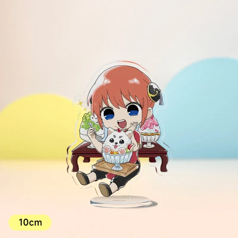 Gintama Sketchu Water Ice Plate Desk Decor Sakata Gintoki Standing Kagura Collection Ornament Shimura Shinpachi Acrylic Doll