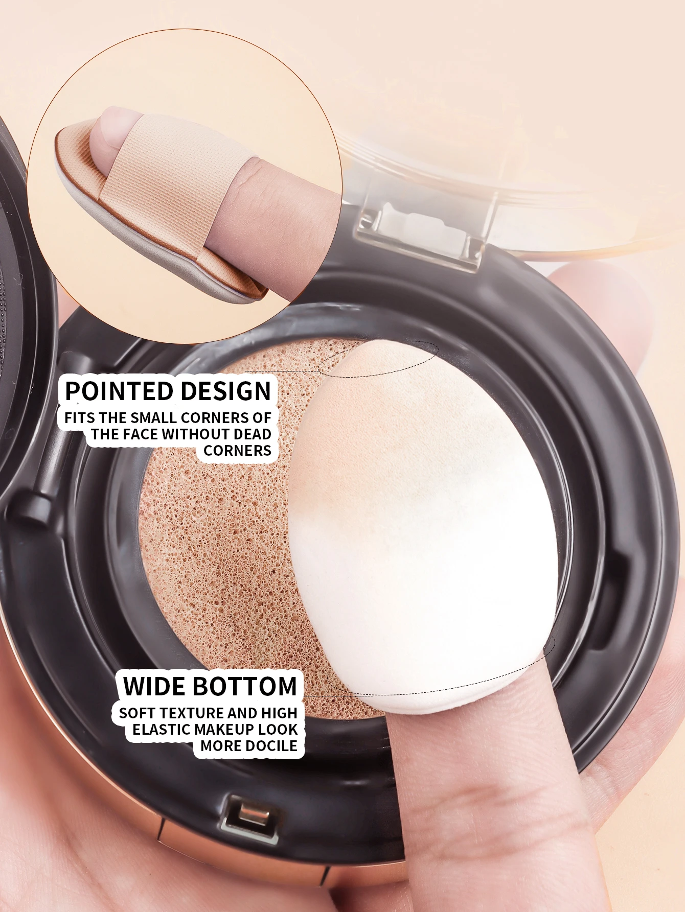 18 brown brushes with 5 triangular powders 3 beauty eggs and 4 mini ones Beauty Egg 3-Finger Powder Puff Wash Brushing Lazy Make