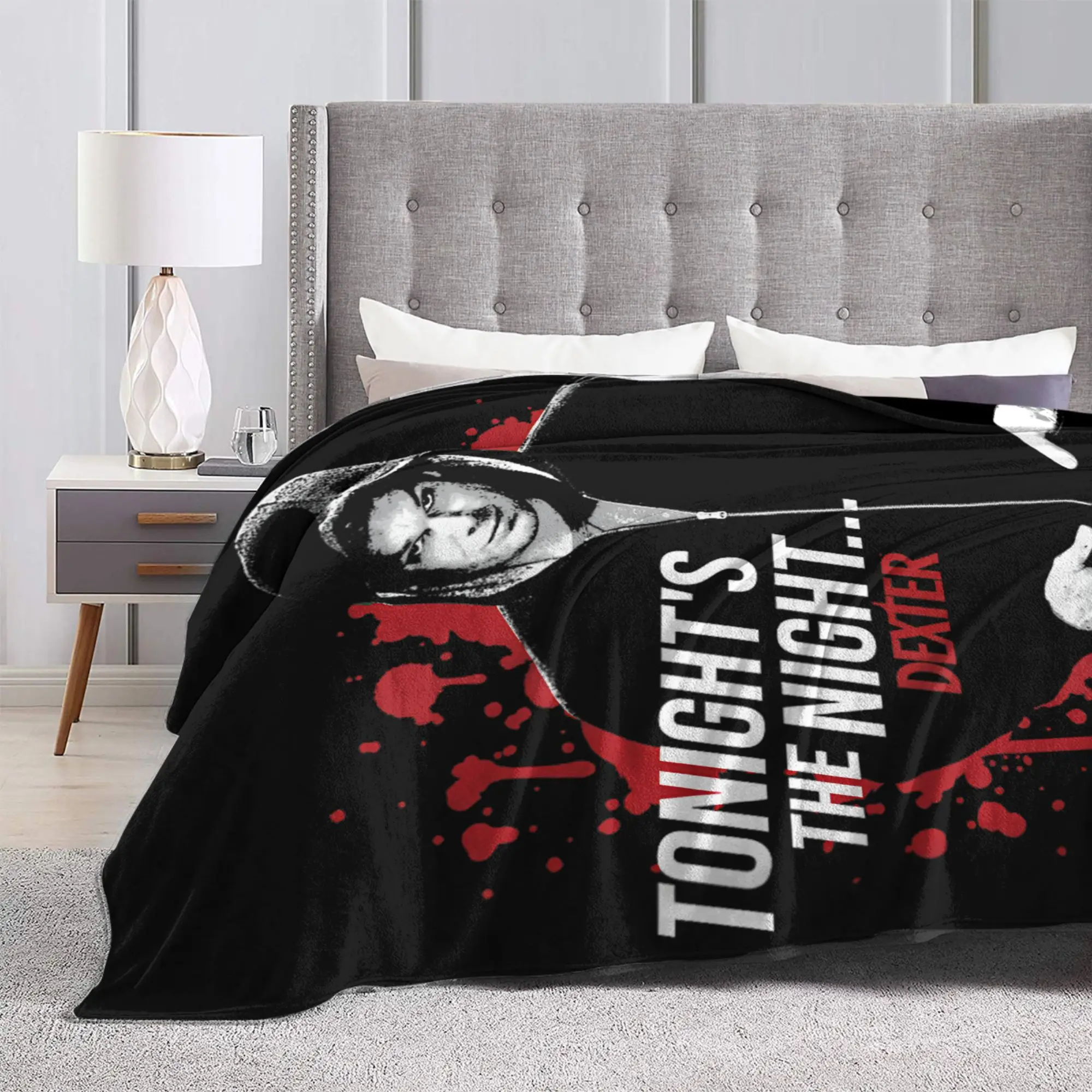 ديكستر مورغان ليالي الليل... بطانية مخملية لفيلم الرعب خفيفة الوزن ورقيقة لمفرش أريكة السيارة #3