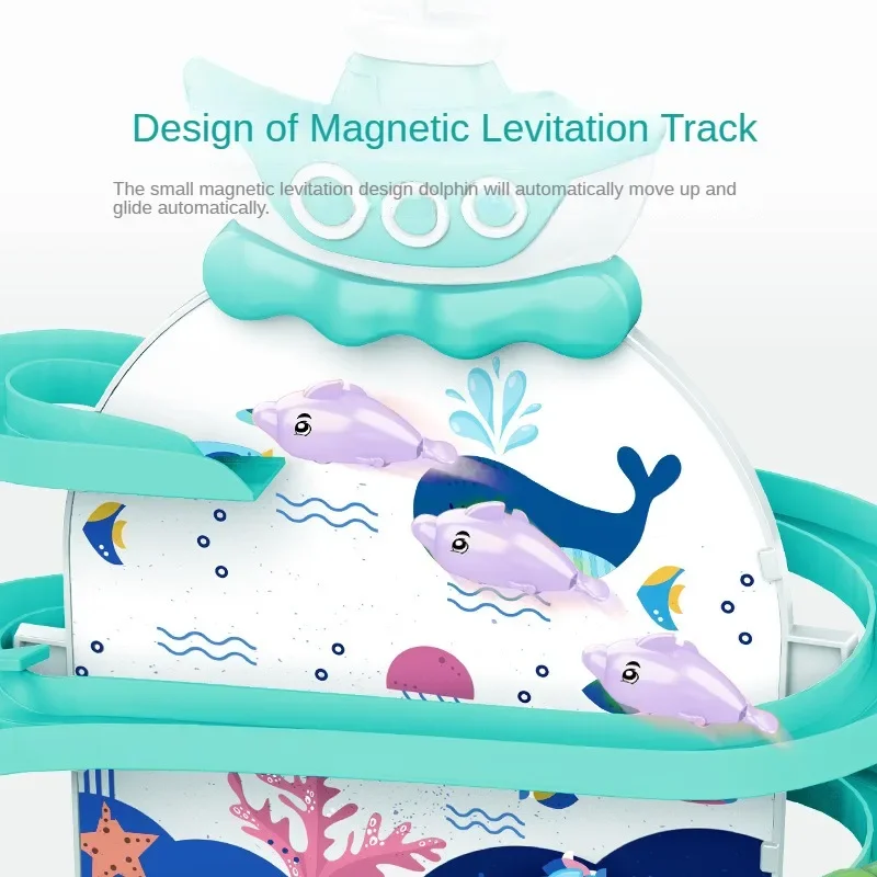 Gioco di pesca magnetico per bambini Giocattolo Piattaforma rotante elettrica a 3 livelli con brani per bambini Tang Poesia Riproduzione Regalo educativo