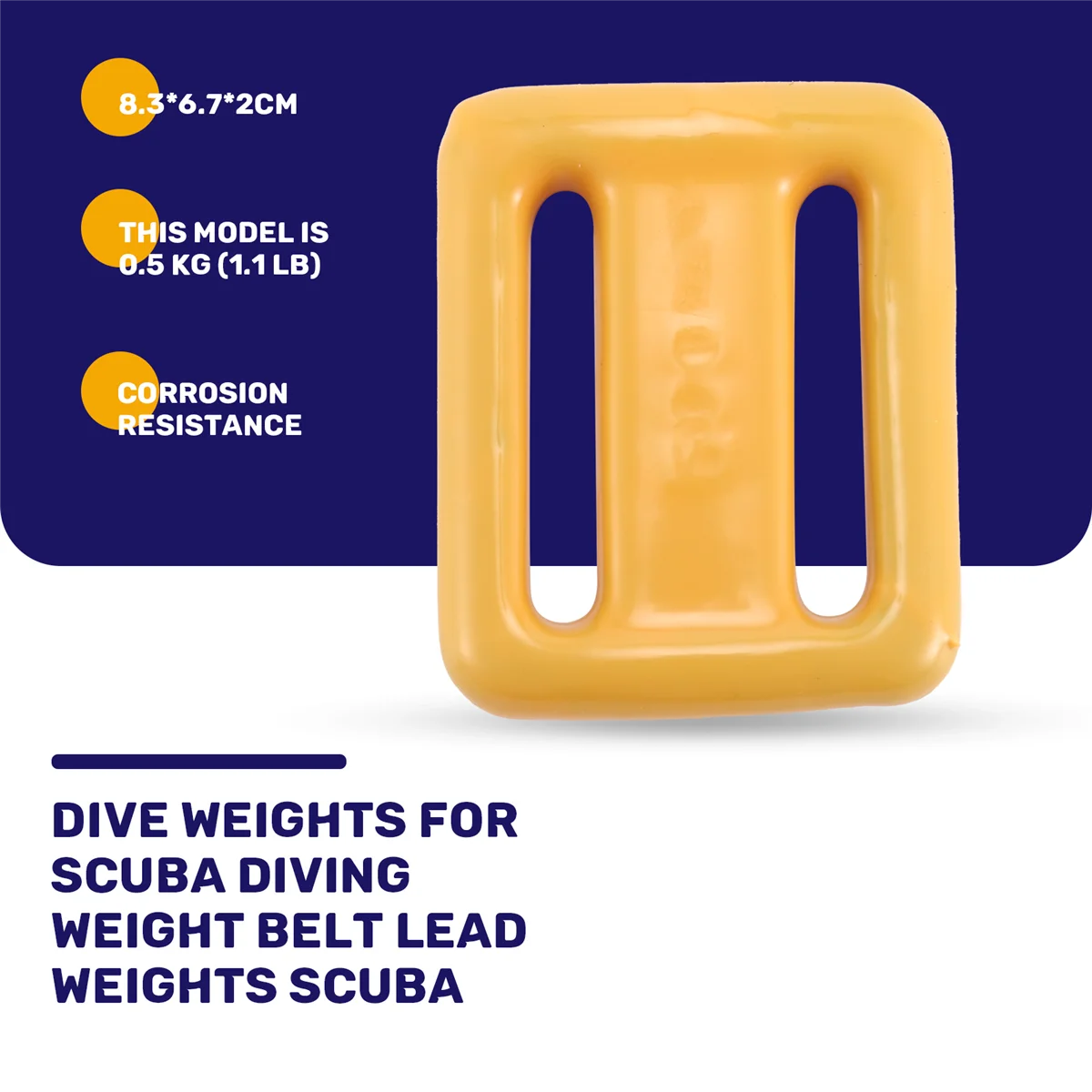 Pesi per immersione ACKOR per pesi per cintura pesi per immersioni subacquee Pesi per immersione rivestiti, Pesi per piombo per immersione Giallo