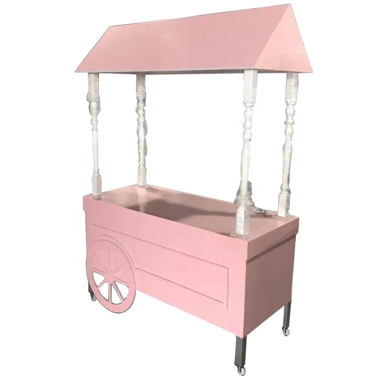 Pink Display Candy Cart Use For Wedding Party