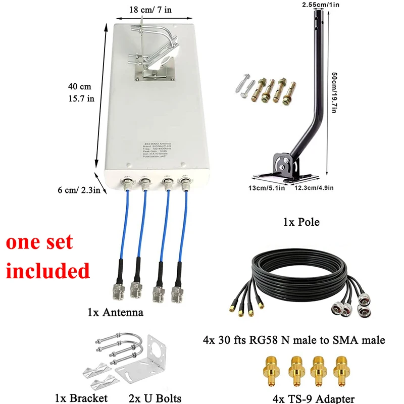 Imagem -05 - Antena de Longa Distância Mimo 6984000mhz Bandas Ultra Largas Wifi Gateway Atv T-mobile Verizon n2 n5 N77 N66 N260 4x4