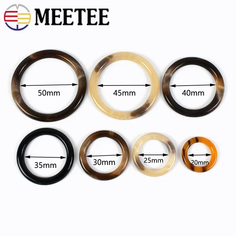 10Pcs 20-50mm O Ring Buckles for Coat Scarf T-shirt Resin Belt Buckle Decorative Clasp Buttons DIY Clothing Sewing Accessories