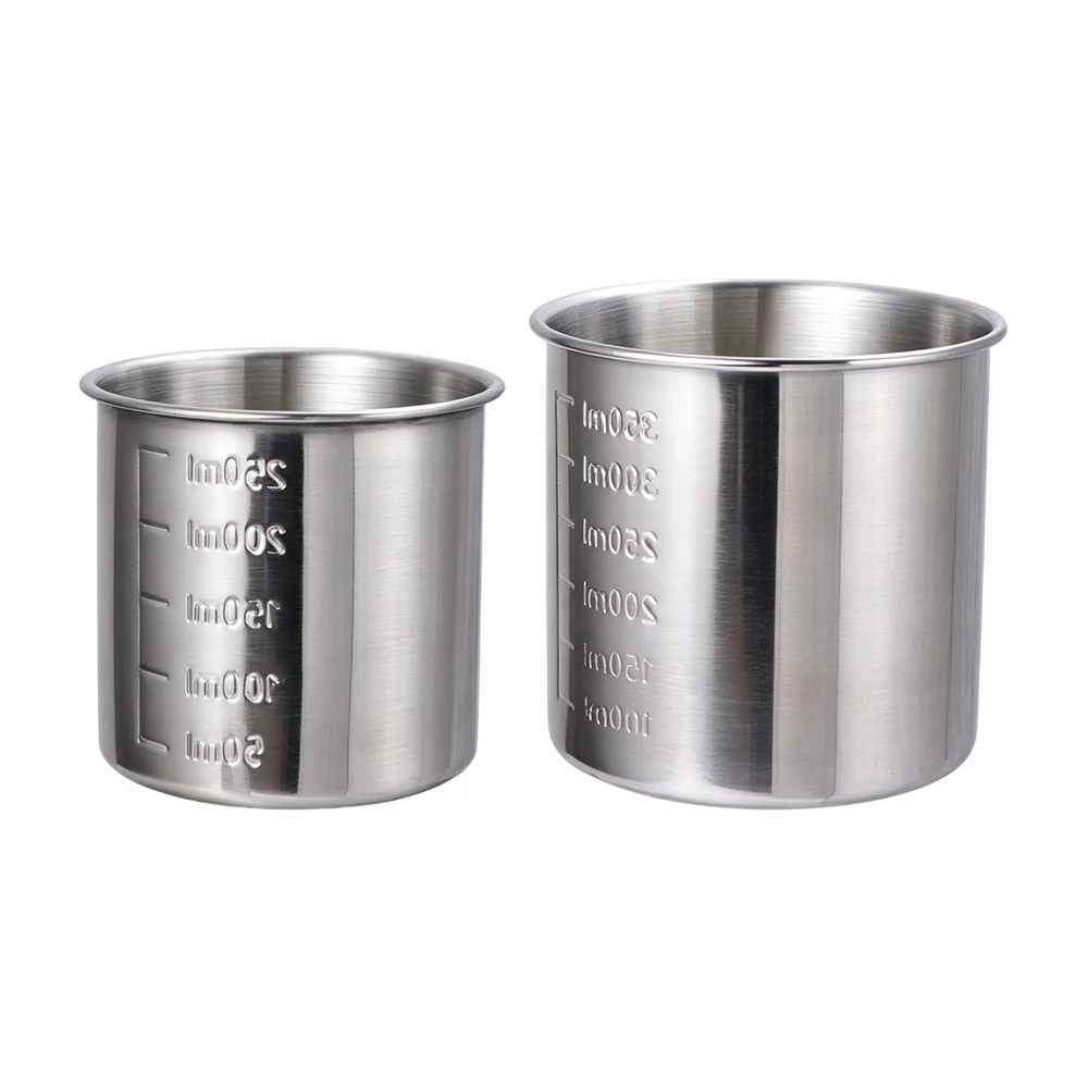 Mini 250/350ML Stainless Steel Measuring Cup with Scale Anti-fall Measuring Holder Rustproof Rice Container Cups Bar