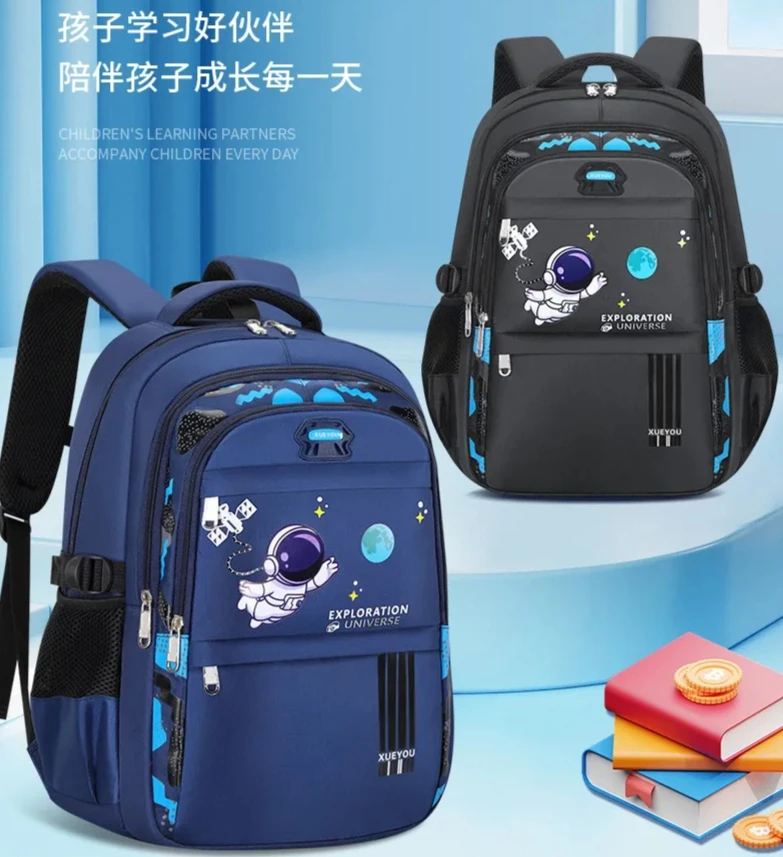 

Детский рюкзак с астронавтом для мальчиков, водонепроницаемая школьная сумка для книг Mochila Infantil, большой вместительный детский дорожный легкий рюкзак