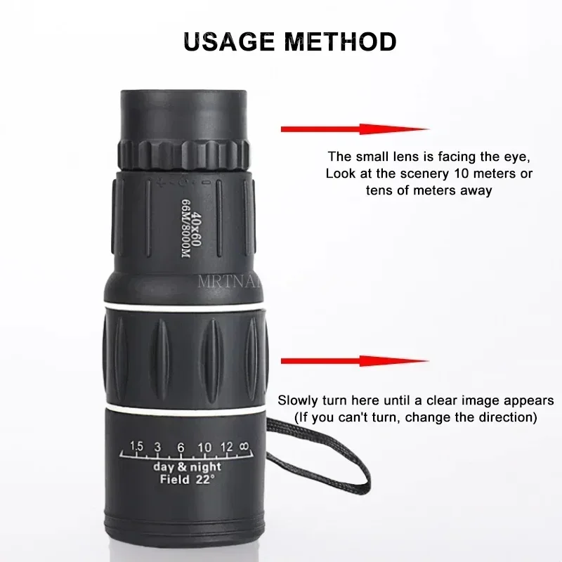 Telescopio monocular HD de largo alcance para acampada y caza - imagen 3