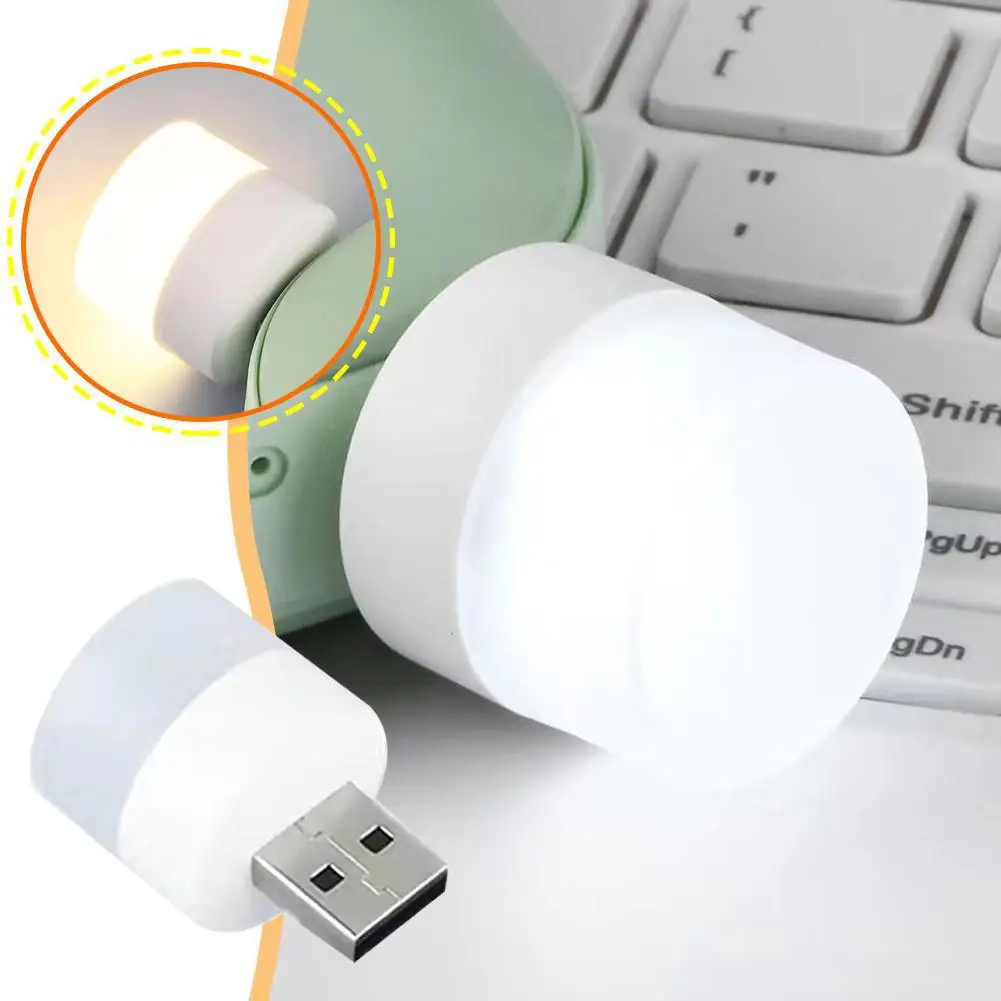 5PCS Mini USB Lamp LED Night Light USB Plug Lamp Computer Mobile Reading Square Charging Power Eye Light Protection N9F6