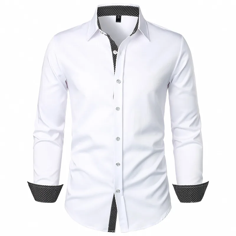 Camisa de mezclilla occidental ahuecada para hombre, camisa asimétrica bordada, manga larga, talla europea, nueva moda