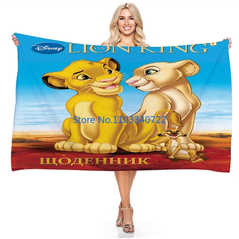 

Пляжное полотенце The Lion King Simba в стиле аниме, Размеры 75x150 см