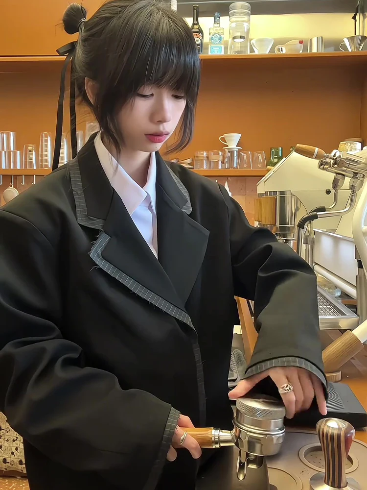 

Мужской пиджак Ele в полоску с эффектом двухслойности, весенний, премиум-класса, стильный, элегантный, в западном стиле