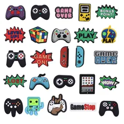 Unisex 1pcs PVC Gamepad Game Electricity Garden Shoe Charms For Crocs Shoe Accessories Decoration DIY Wristbands Kids Boy Gifts