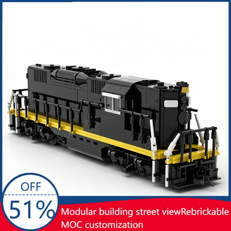 1402Pcs Norfolk & Western GP9 Custom Building Blocks Diesel Locomotive Train Model Educational Assembly Toy For Collectors Gift