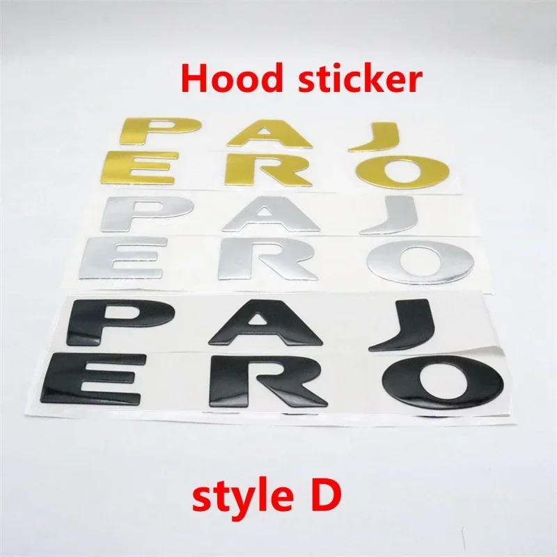 1pcs ABS Car Rear Letter LOGO Trunk Emblem Hood Sticker For Pajero V31 V32 V33 V93 V97 V73