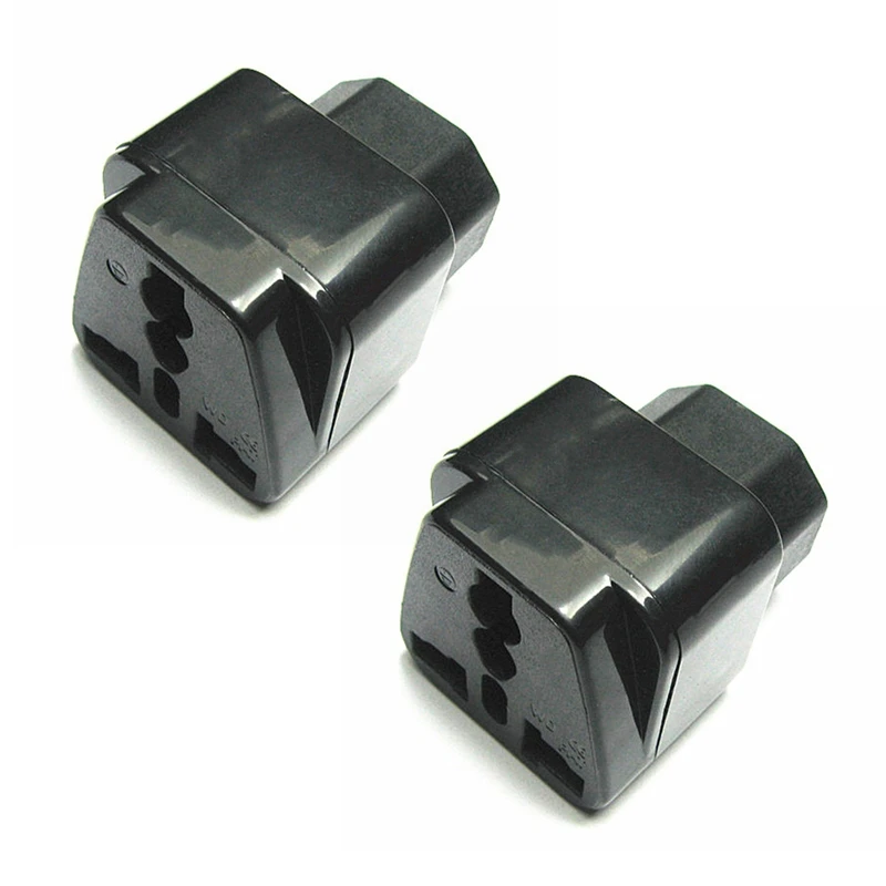 DT18 2X PDU Special Conversion Plug IEC320-C14 to Universal Socket for WD-320, Travel Power Adapter for US EU UK AU, Black