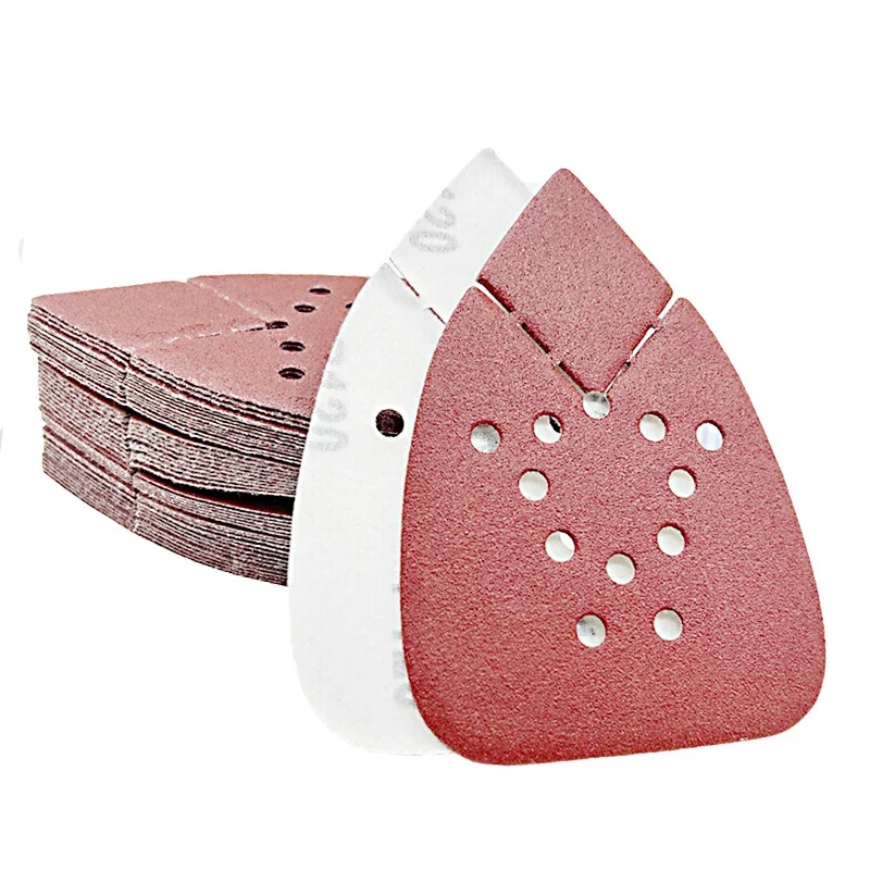 Mouse Detail Sander Sandpaper 135*98mm Triangular 12-hole Hook and Loop Palm Sander Sanding Sheets Sand Paper Abrasive Tools