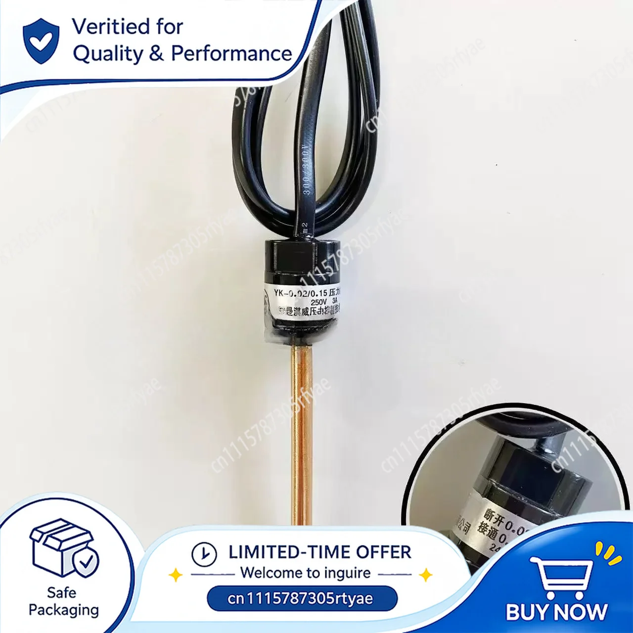 High Low Pressure Switch for Air Conditioner Heat Pump Refrigeration System Pressure Controller Straight Tube Welded YK Type