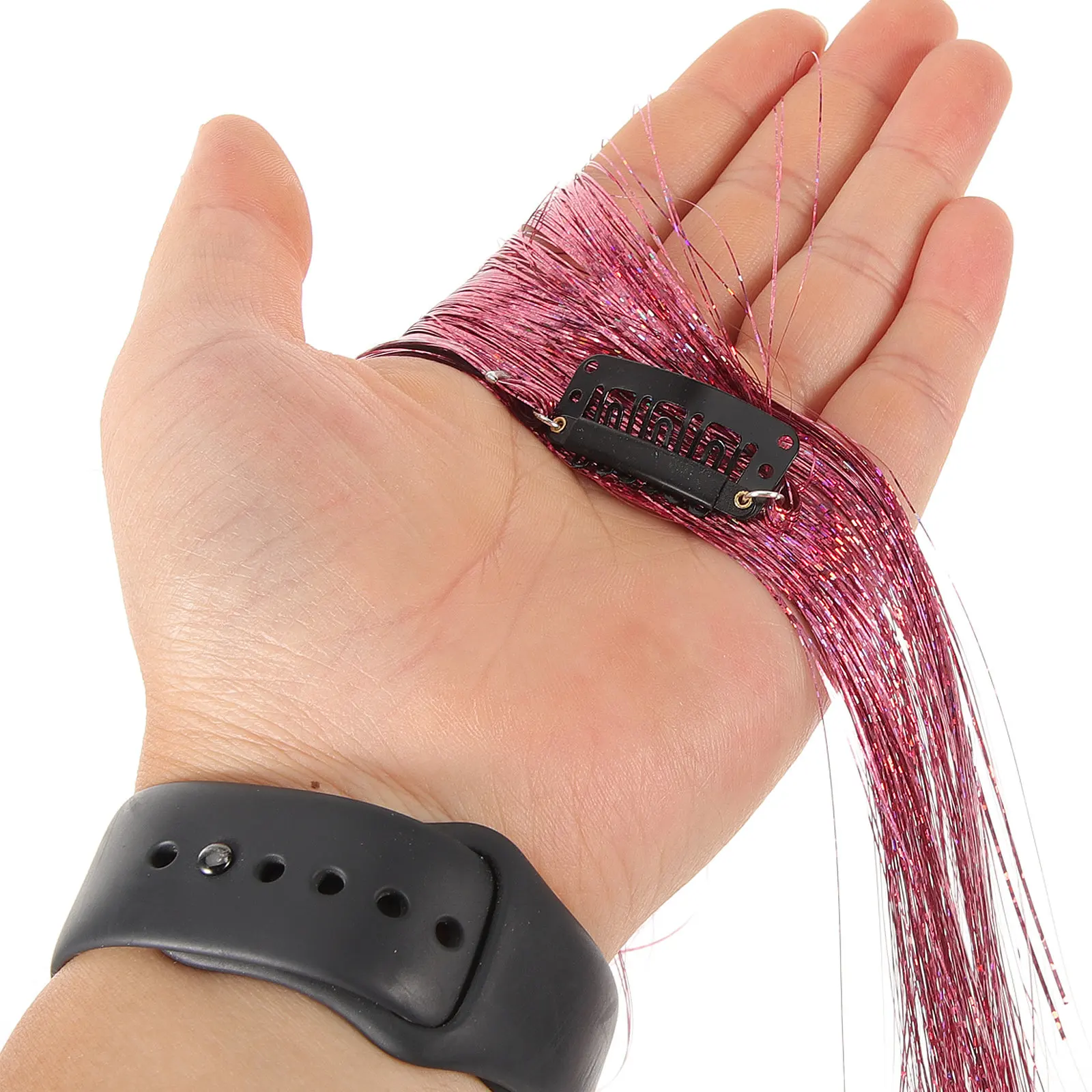 7pcs Hair Glitter Braiding Tinsel Laser Sparkly PET Colorful Braid Glitter Hair Extensions Strands Women Accessories
