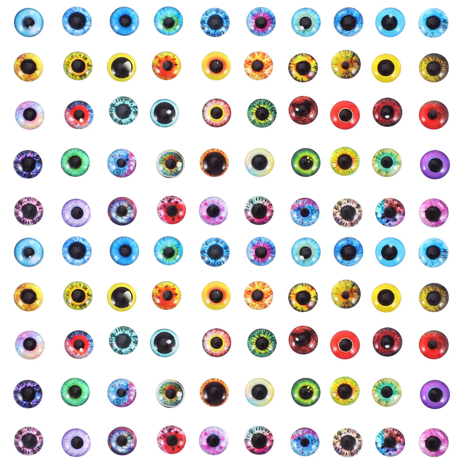 

100 Pcs DIY Eyeball Patches Glass Eyeball Patches DIY Making Supplies Glass Eyes Eye DIY Patches
