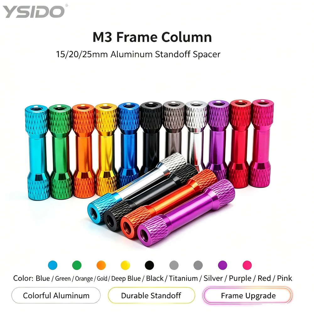 M3 Frame Column 15/20/25mm Double round Knurled Colorful Aluminum Standoff Spacer Column Round For RC FPV Drone Spare Parts ACCS