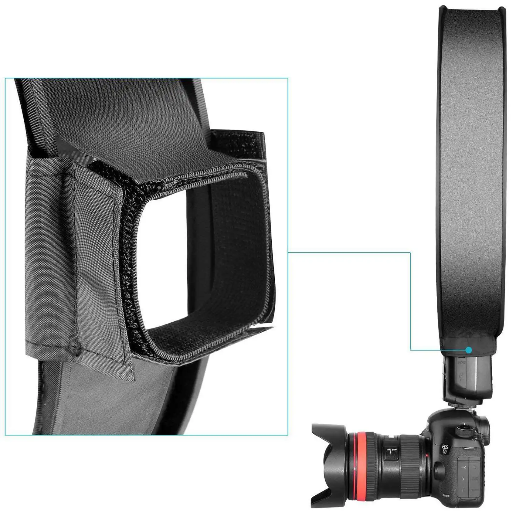 ABRI-3Pcs 40Cm Round Universal Portable Speedlight Softbox Flash Diffuser On-Top Soft Box For Camera