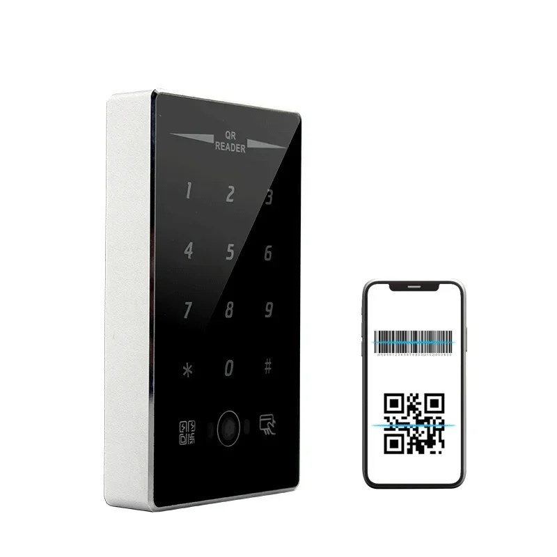13.56mhz à prova d'água autônomo qr scan touch teclado suporte mifare cartão ic controle de acesso leitor de código qr com rs232 rs485 uart