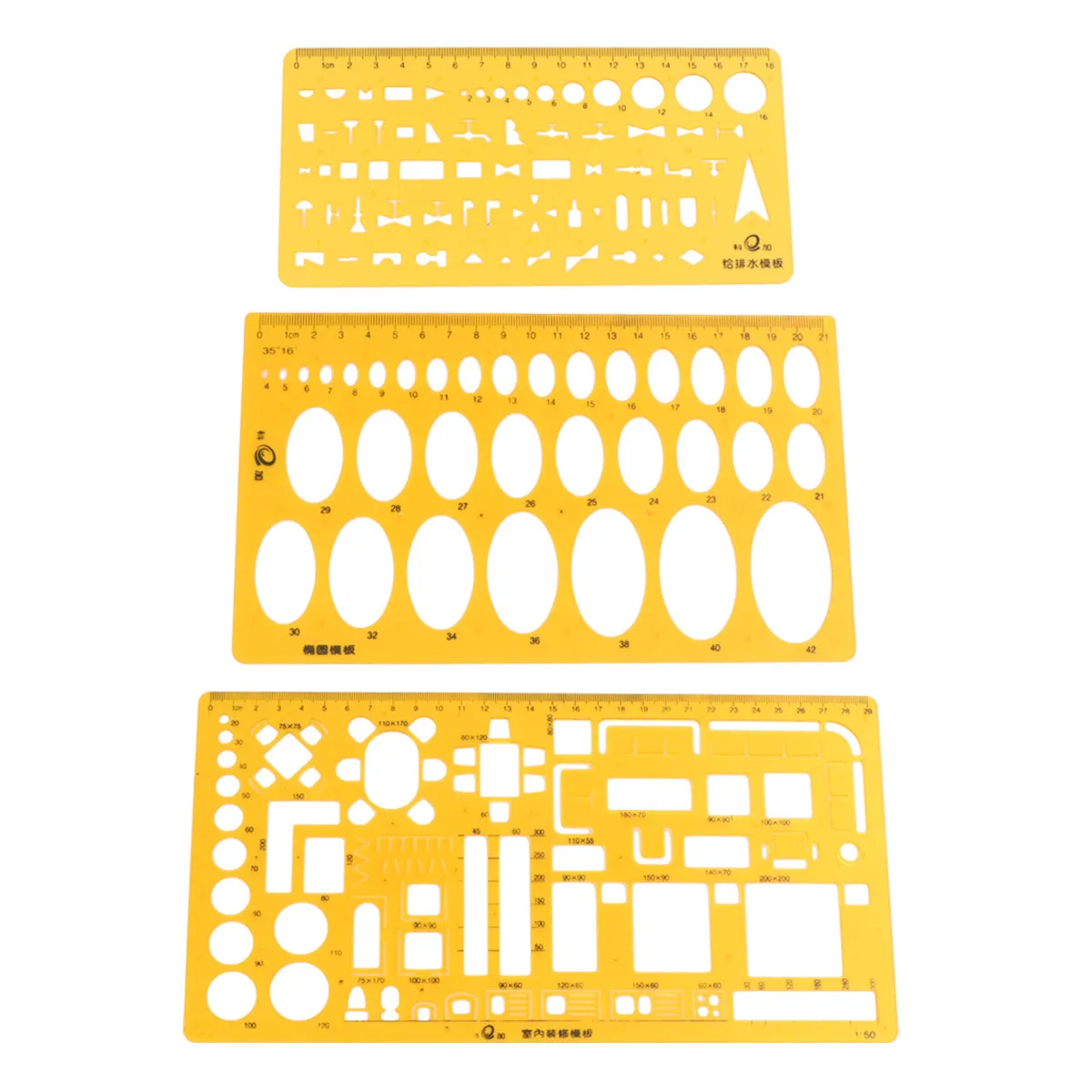 Template Ruler Set For Architecture Drawing Engineer Professional Ellipse Drafting Types Transparent Measuring