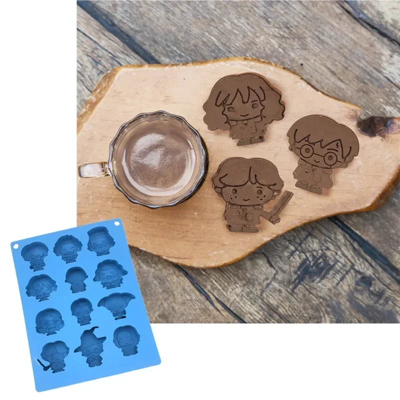 

Hot Harriese Magician Boy Anime Chocolate Ice Cube Mold Potters Branch Hat Emblem Silicone Cake Mold Cookie Candle Mold