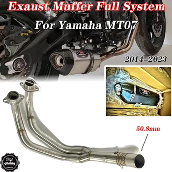 Motorcycle exhaust muffler full system slip on for YAMAHA mt-07 2014-2023 motorcycle muffler exhaust pipe