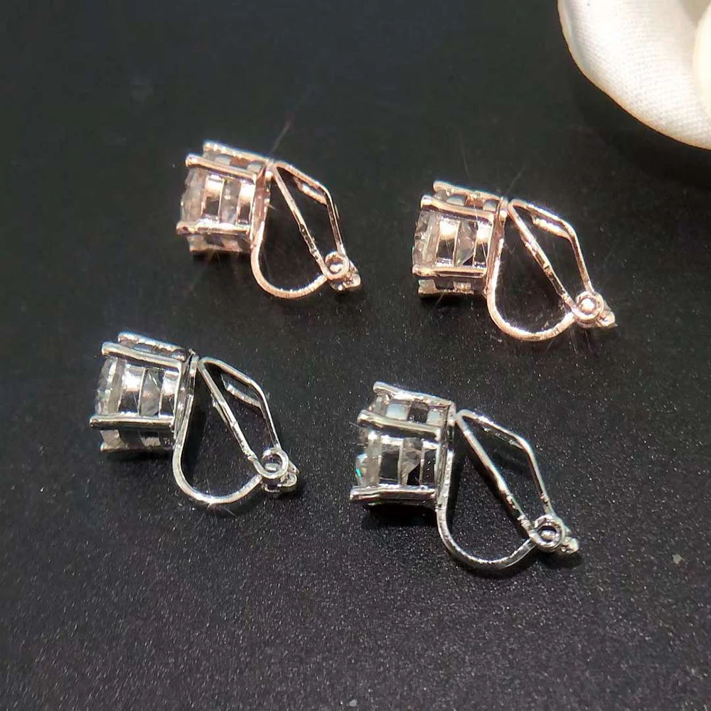 Imagem -03 - Moissanite Clipe Brincos para Mulher Diamante Orelha Studs Masculino High-end Jóias Pass Tester Vem com Certificado