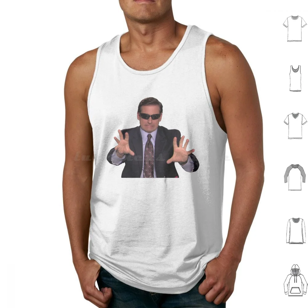 Blind Guy Mcsqueezy-Michael Tank Tops Print Cotton Blind Guy Mcsqueezy The Office Dwight Schrute Michael Funny Office
