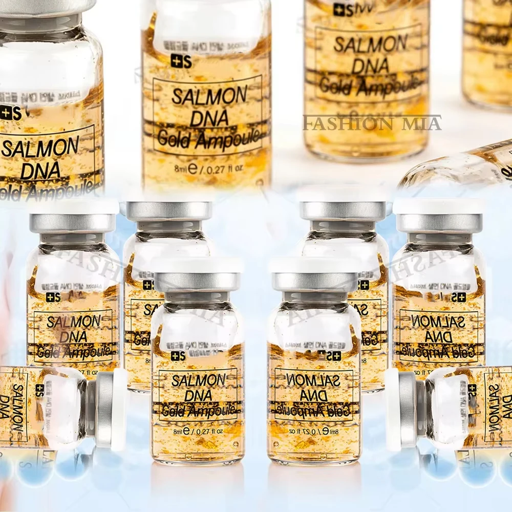 Kit de Sérum Booster de DNA de Salmão de 8ml da Coreia, Clareador e Hidratante, Sérum com Microagulhas de 0,25mm para Cuidados com a Pele do Rosto
