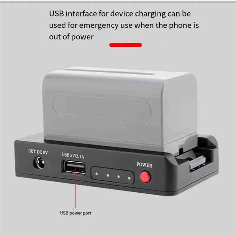 

ABT-NP-F Металлическая переходная пластина для аккумулятора USB DC12V DC8V DC Выходы 1/4 дюйма для NP-F970/F950/F930/F770F750/F570 Легко