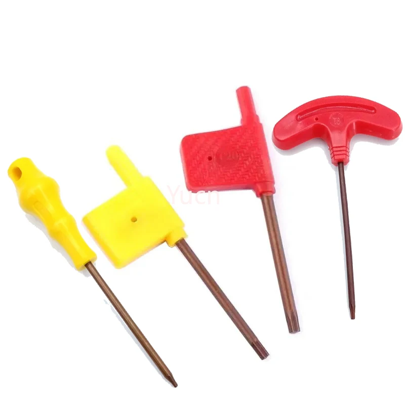 4pcs T5 T6 T7 T8 T9 T10 T15 T20 Screwdriver Spanner Key  Torx Screwdrivers w/ Handle Repair Tool Screw Driver Wrench Hand Tool