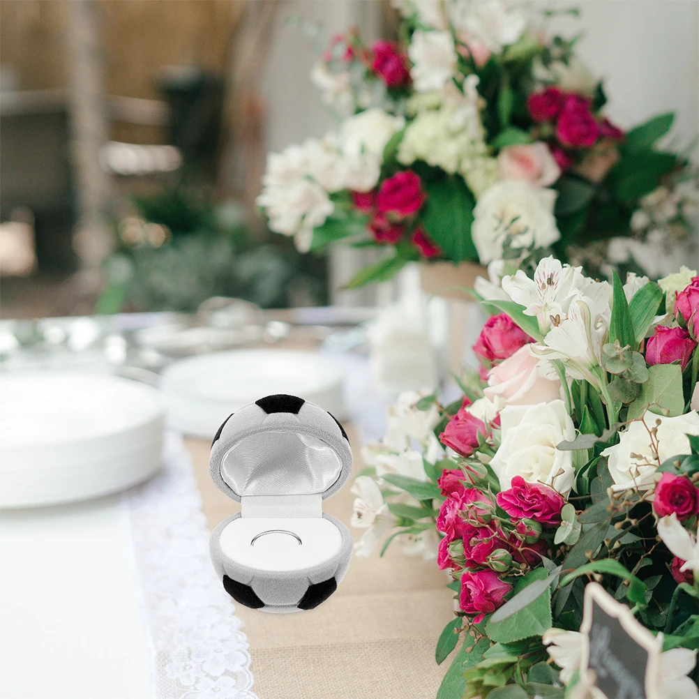 

2Pcs Football Jewelry Rustic Ring Bearer Box Box Travel Ring Case Wedding Holder Bracelet ganizer Storage Solution Packaging