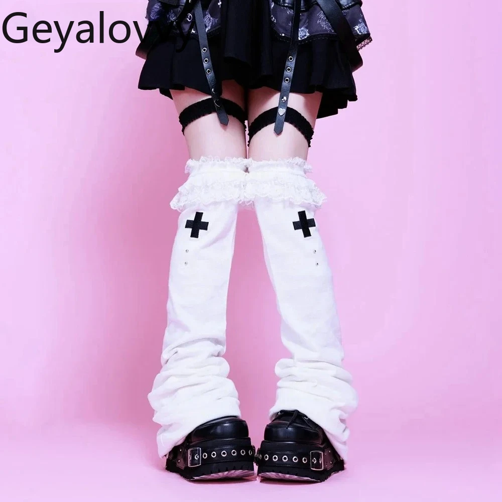 

Japanese Style Pattern Lace Leg Cover Bow Drawstring Knitted Media Tube Socks Stacking Socks Sweet Cute Girls Leg Warmers