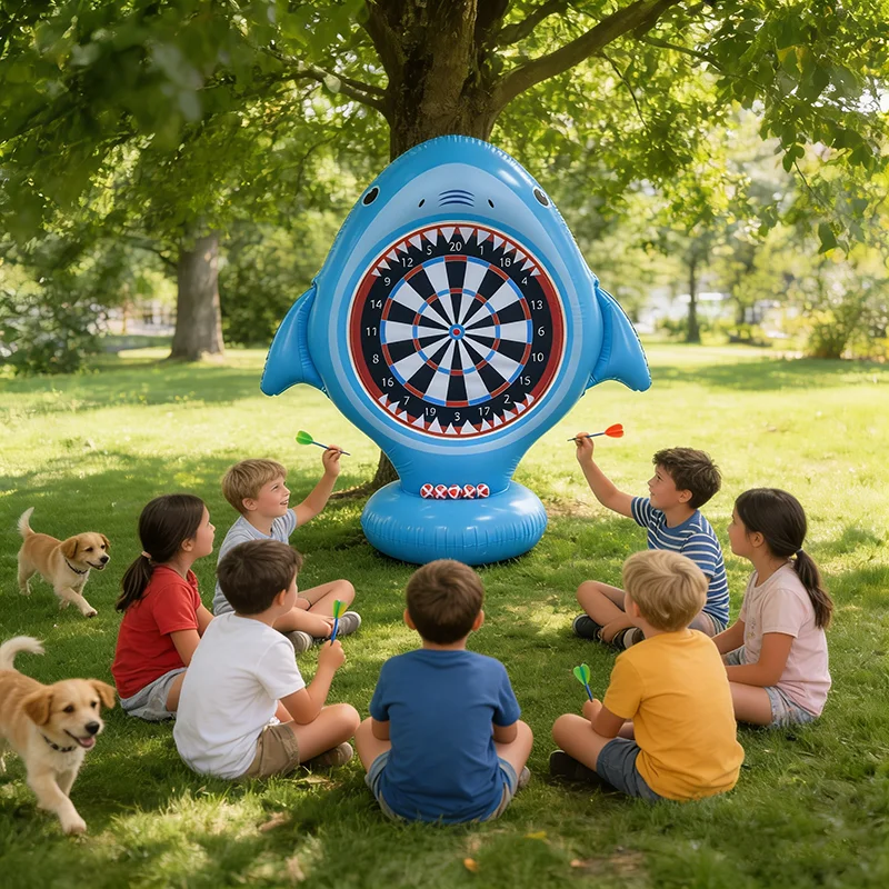 Jogo de água de tabuleiro de dardo inflável, flutuador de piscina, atividades ao ar livre na praia, presente legal de festa de verão para meninos e meninas de 6 7 8 9 10 12 12 anos de idade