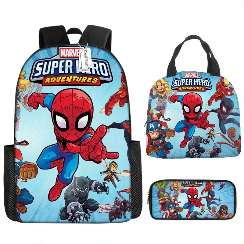 3 sztuk/zestaw Marvel dzieci 3d śliczny Spider-Man Design plecak Stitch chłopcy tornister dla dzieci plecak do przedszkola Mochila