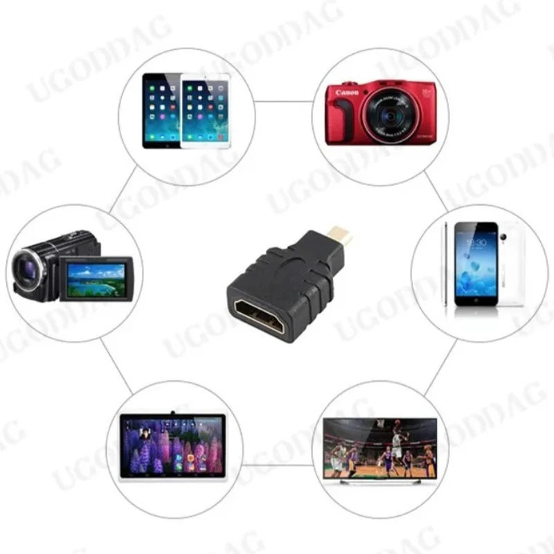 Micro HDMI-compatible to HDMI-compatible Adapter Gold-Plated 1.4 3D Extension Adapter 1080P Converter for HDTV Tablet Camera