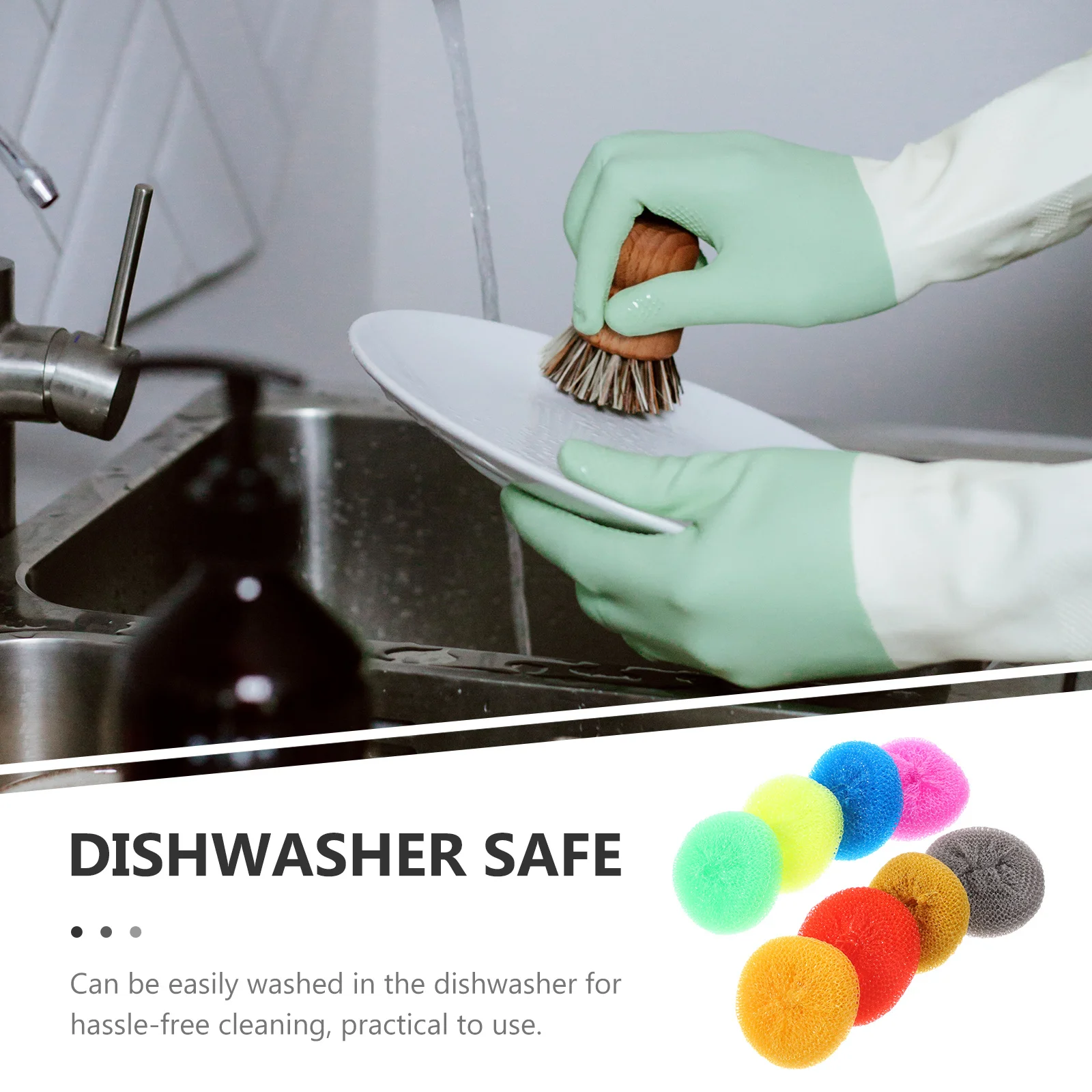 

30pcs Kitchen Dish Scrubbers Colored Reusable Cleaning Balls Non Scratch Scrubbing Pads For Bowl Pot Washing Dishwasher Safe