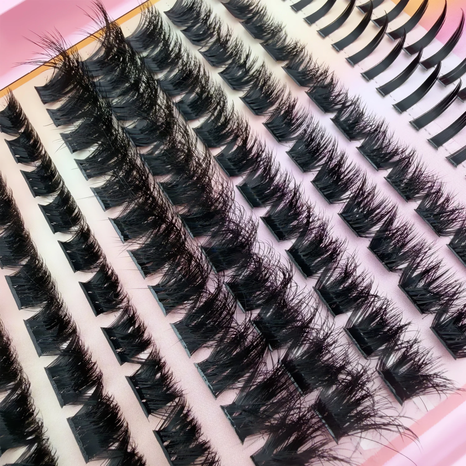 12 Reihen Gemischte Wimpernbüschel 2 Spikes & 10 Volumen 3D Faux Mink DIY Wimpernverlängerungen – Detail 3