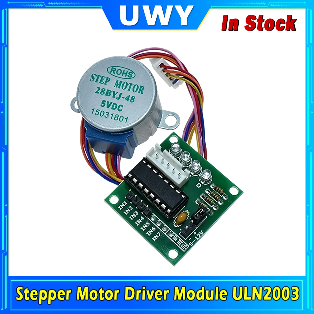 1 set 28BYJ-48 5V 4 Phase Mini Stepper Motor With ULN2003 Driver Module Complete Kit Indicator Light Design