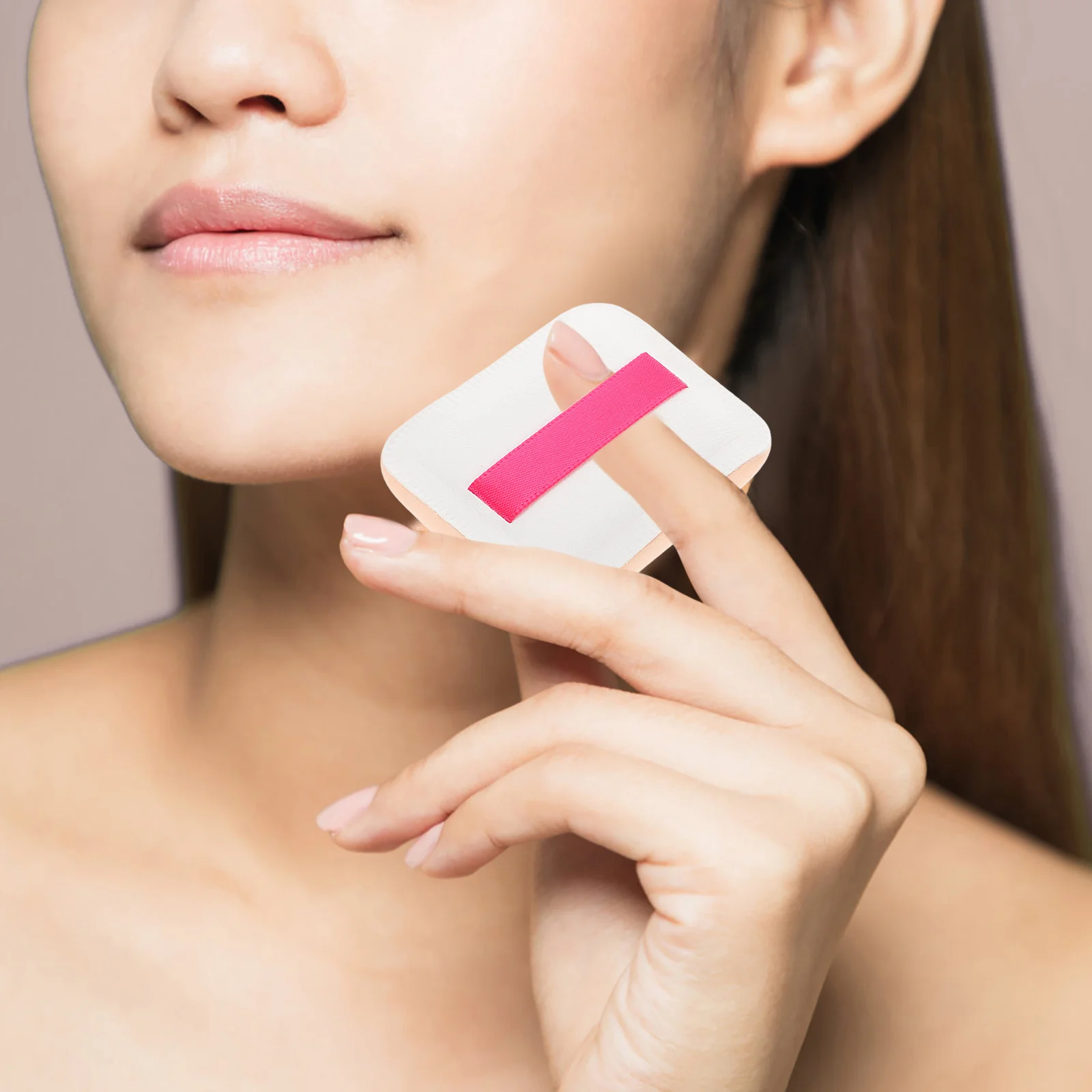 1 Juego de esponja para polvo, cojín de maquillaje, esponja suave para la cara, para base, crema, mezcla, aplicador de maquillaje, cara para polvo