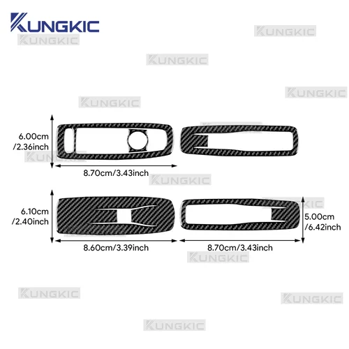 Imagen 2 del producto Adhesivo para marco de elevalunas de fibra de carbono suave para Renault Fluence Megane 3 (2009, 2010, 2011, 2012, 2013, 2014, LHD, versión de 4 puertas)