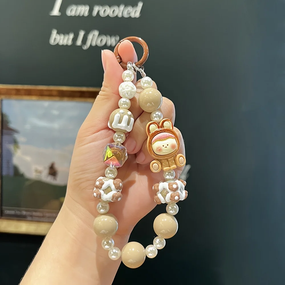 

Cartoon-style phone charm, designed with hand-painted beads, can be used as a bag or key pendant (includes charm)
